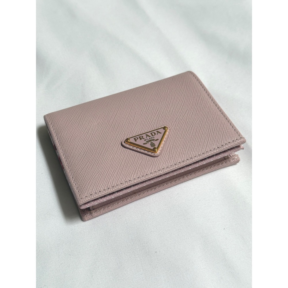 Prada Pink Saffiano Leather Wallet Red Bocche Lip Print NWT + Box + Reg - Picture 12 of 16